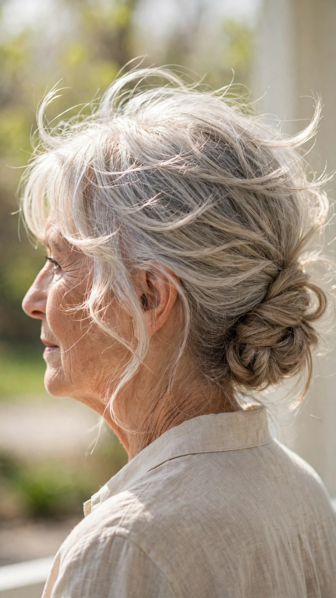 Effortless Spring Updos With A Simple Low Twist With Airy Feathered Movement, Curtain Pieces And Sunlit Dimension