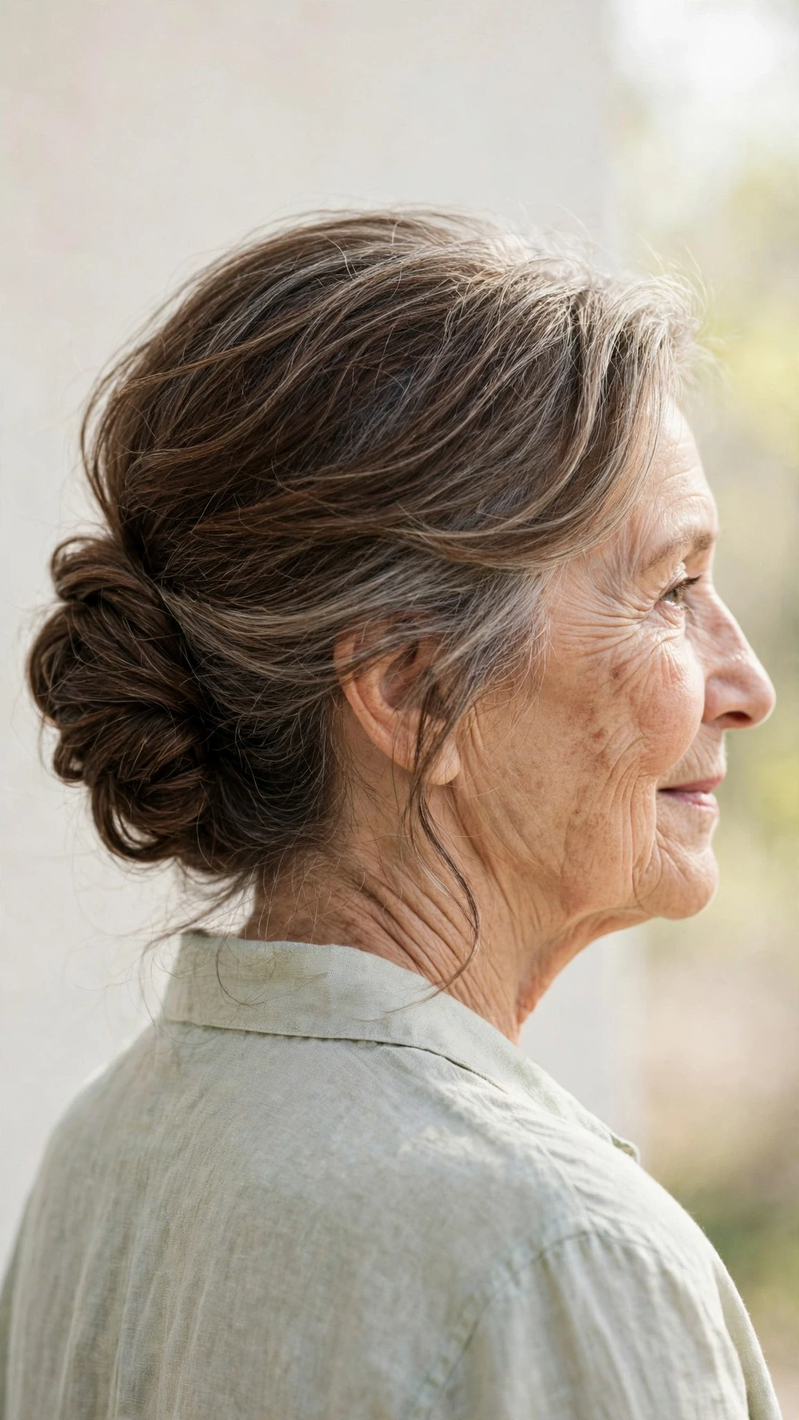 Effortless Spring Updos With A Simple Low Twist With Delicate Natural Movement, Long Soft Layers And Rich Chocolate Depth