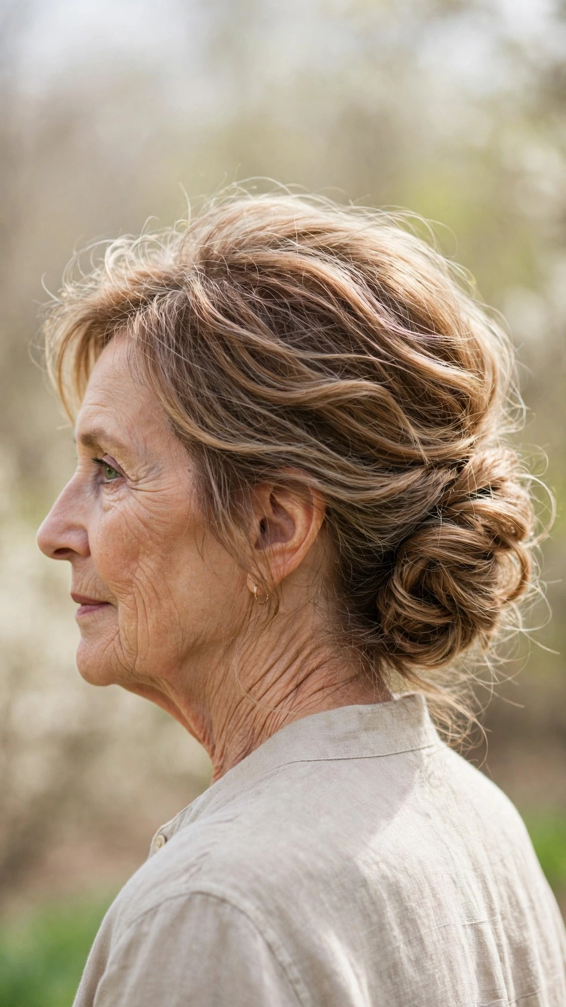 Effortless Spring Updos With A Simple Low Twist With Airy Feathered Movement, Subtle Internal Layers And Warm Caramel Tones