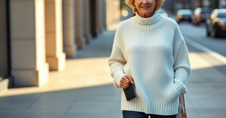 How to Wear an Oversized Sweater Over 50 Without Looking Swallowed