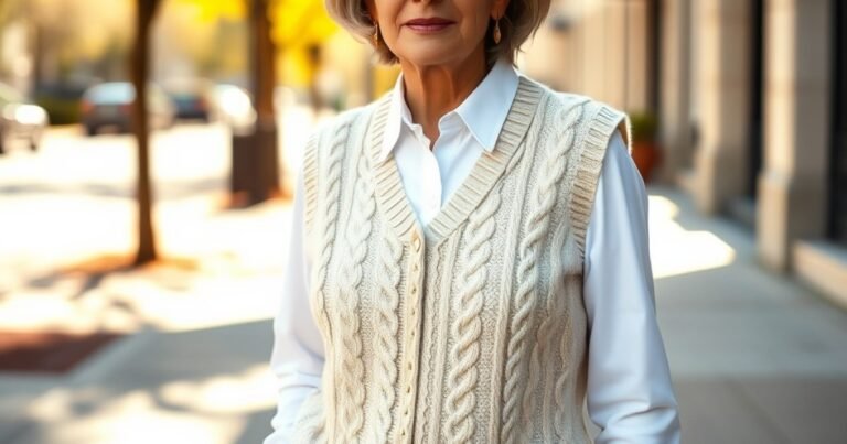 How to Wear a Sweater Vest Over 50: Preppy, Polished Layer Ideas