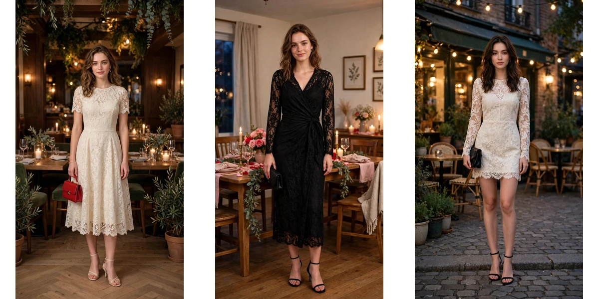22 Women in Their 20s Lace Dress Outfits for Valentine Dates That Are Chic, Romantic and Elegant