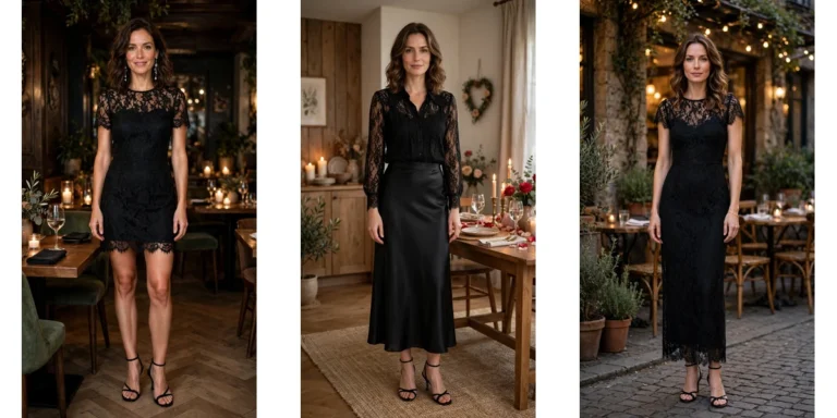18 Women in Their 30s Black Lace Outfits for Valentine Nights That Are Chic, Romantic and Elegant