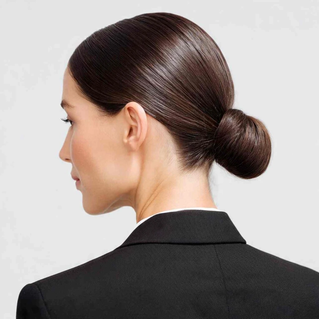 Frizz-Free Office Glass Hair With A Polished Ponytail