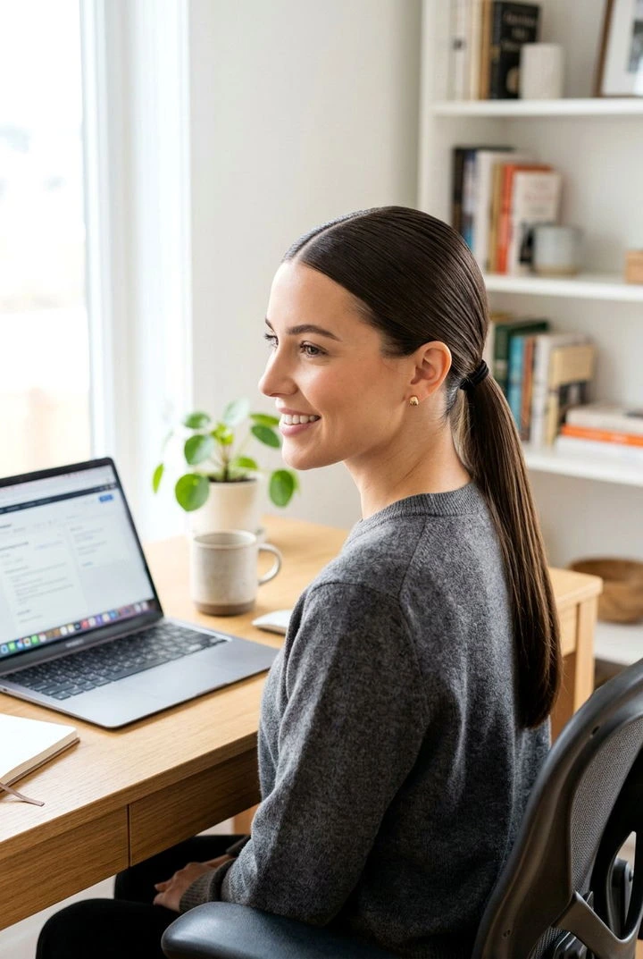 Smooth Desk-to-Dinner Hair With A Tucked Style