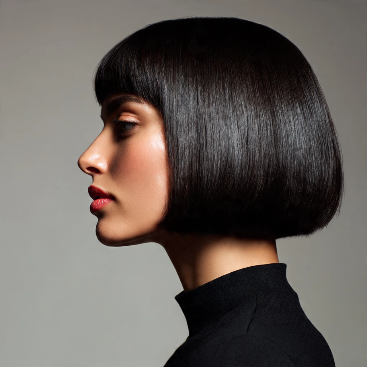 18 Glass Hair Hairstyles For Women In Their 30s With A Blunt Bob And Sleek Finish That Are Sleek, Shiny and Polished 15 Sharp Glass Lob With A Centre Part