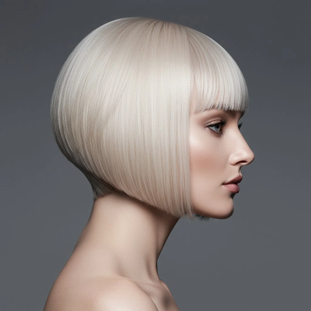 18 Glass Hair Hairstyles For Women In Their 30s With A Blunt Bob And Sleek Finish That Are Sleek, Shiny and Polished 18 Sharp Glass Lob With A Polished Edge