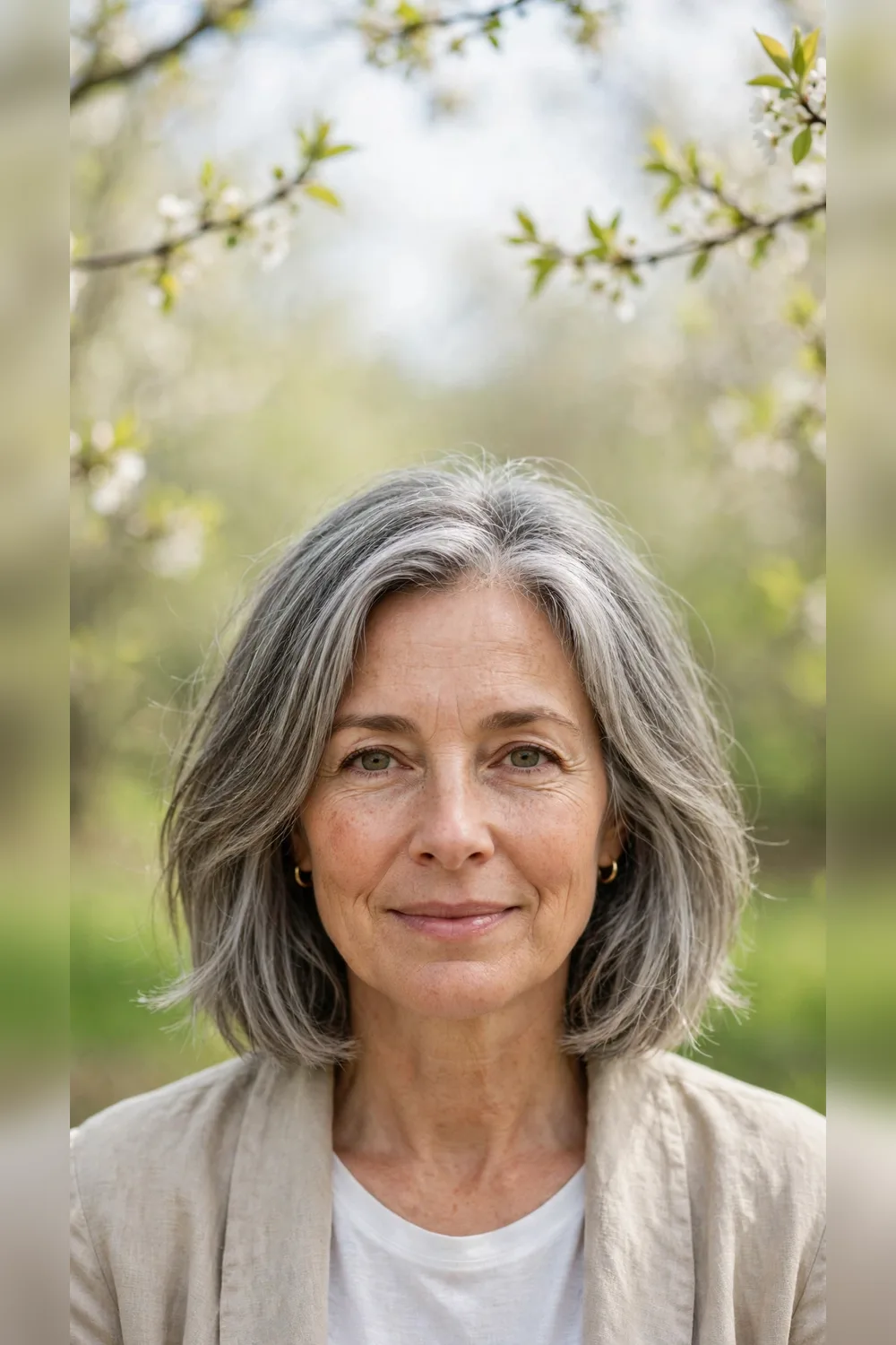 Grey Blending Hair Colour With a Low-Maintenance Cut