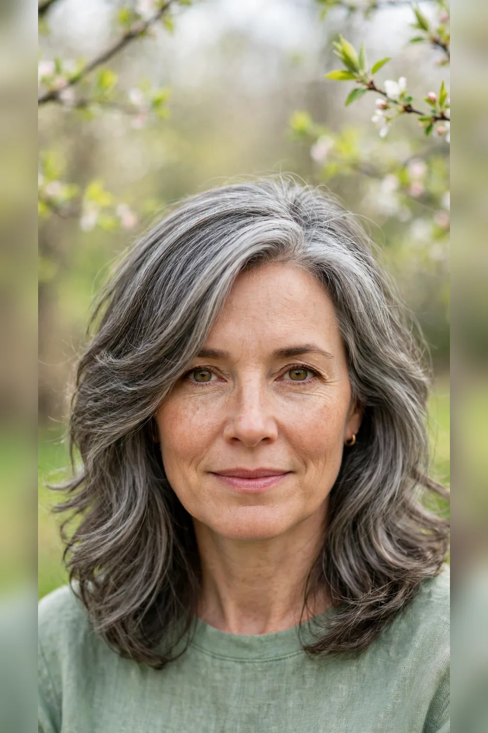 Grey Blending Hair Colour With a Side Sweep
