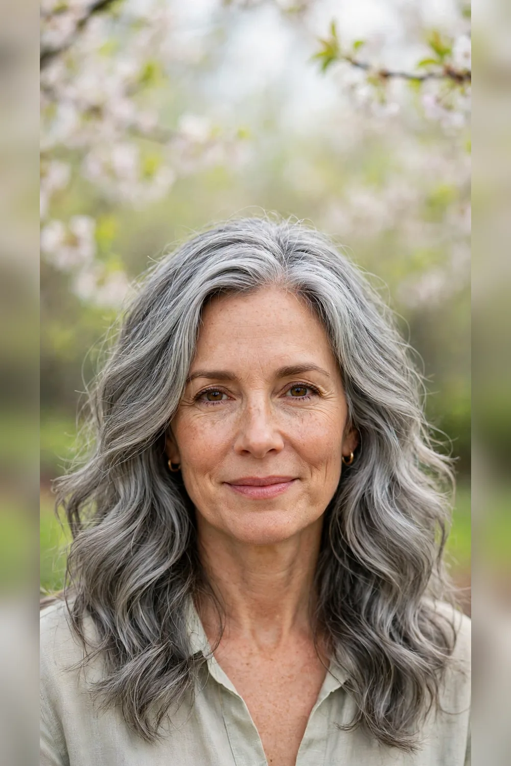 Grey Blending Hair Colour With Soft Waves
