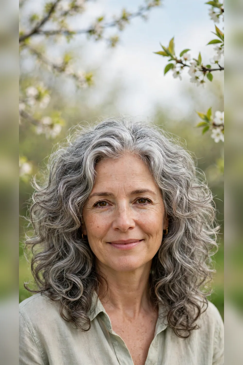 Grey Blending Hair Colour With Bouncy Layers