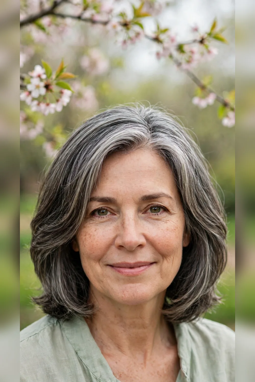 Grey Blending Hair Colour With a Layered Bob