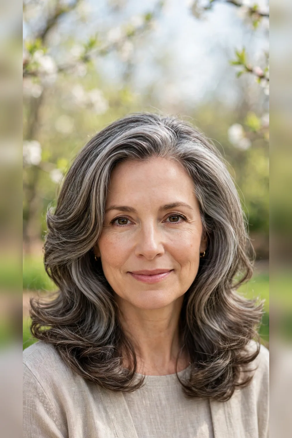 Grey Blending Hair Colour With a Polished Blowout