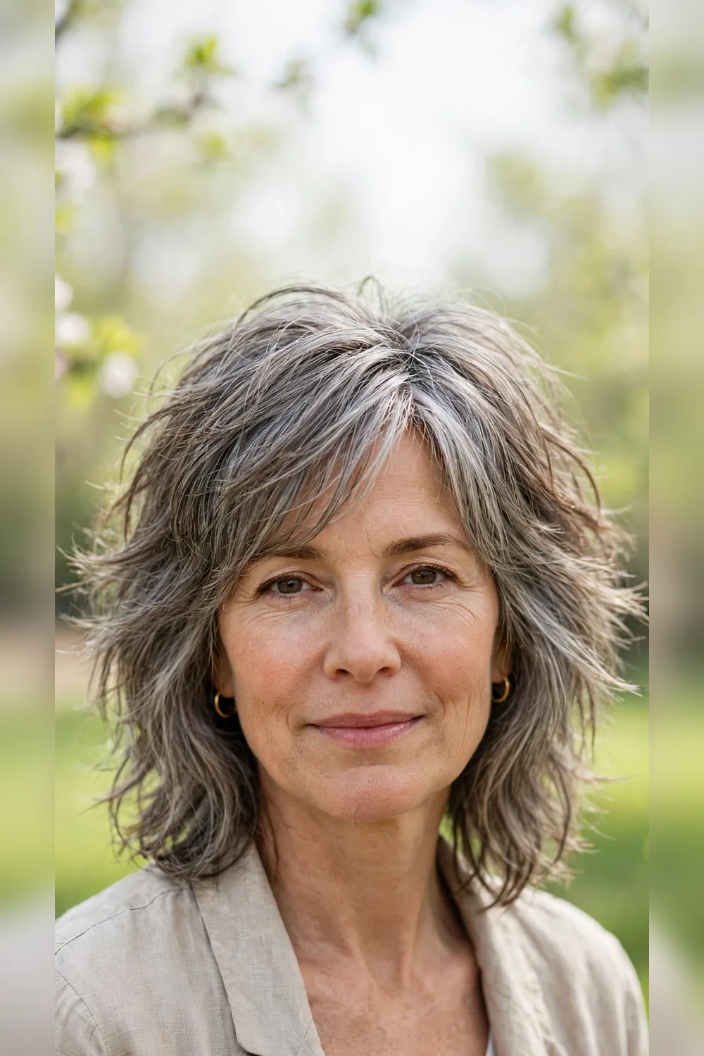Grey Blending Hair Colour With a Shaggy Edge