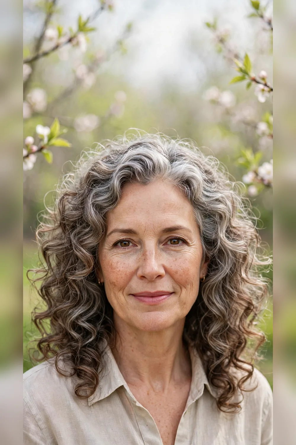 Grey Blending Hairstyles With Soft Curls