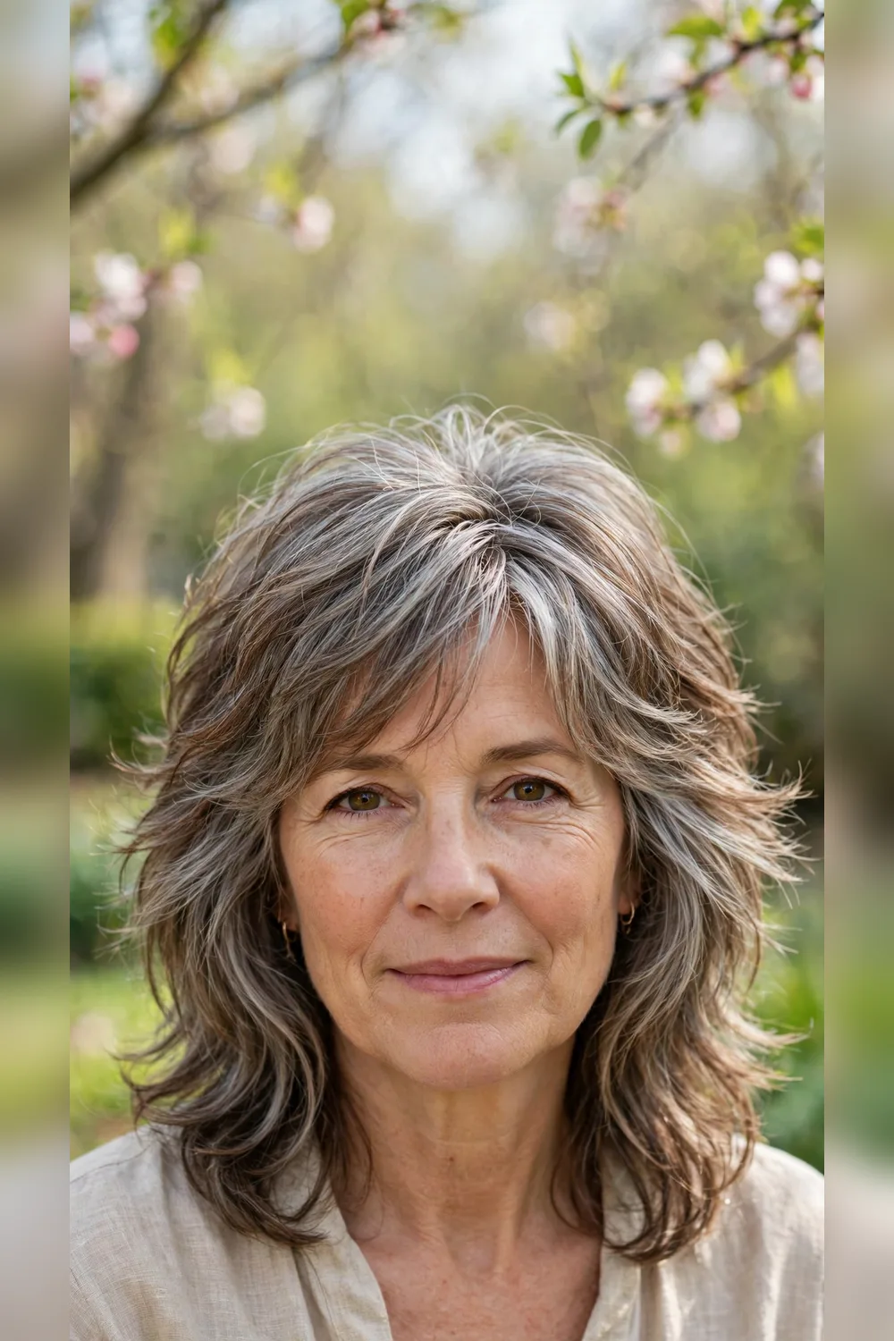 Grey Blending Hairstyles With a Shag Finish