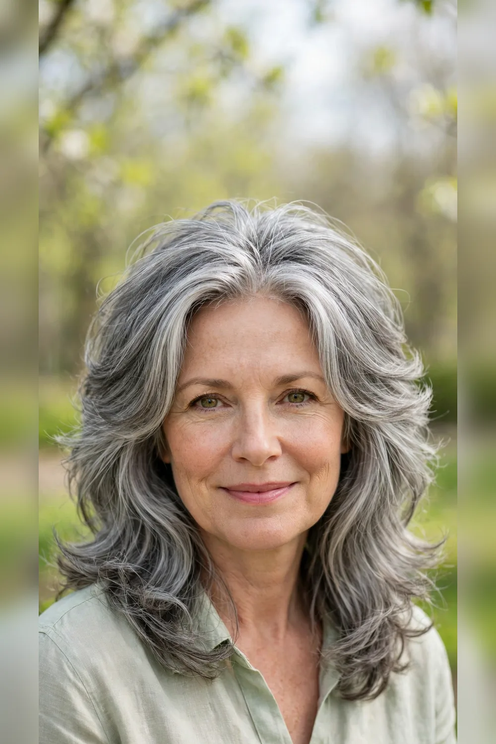 Grey Blending Hairstyles With Layered Volume