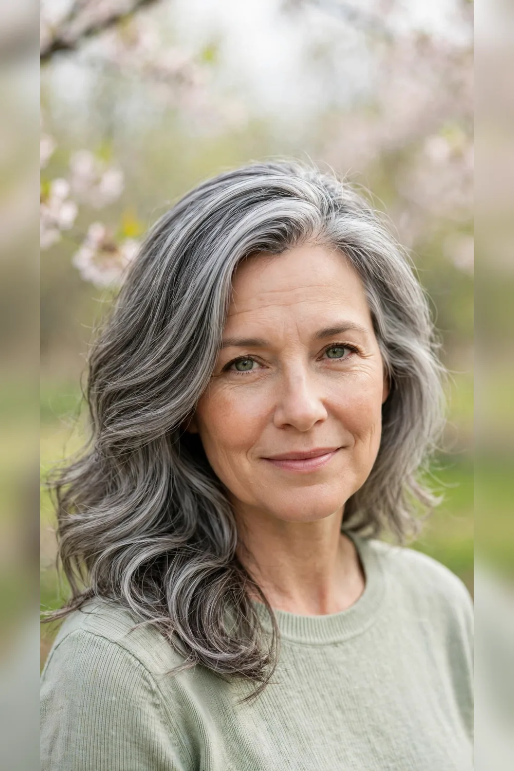 Grey Blending Hairstyles With a Deep Side Part