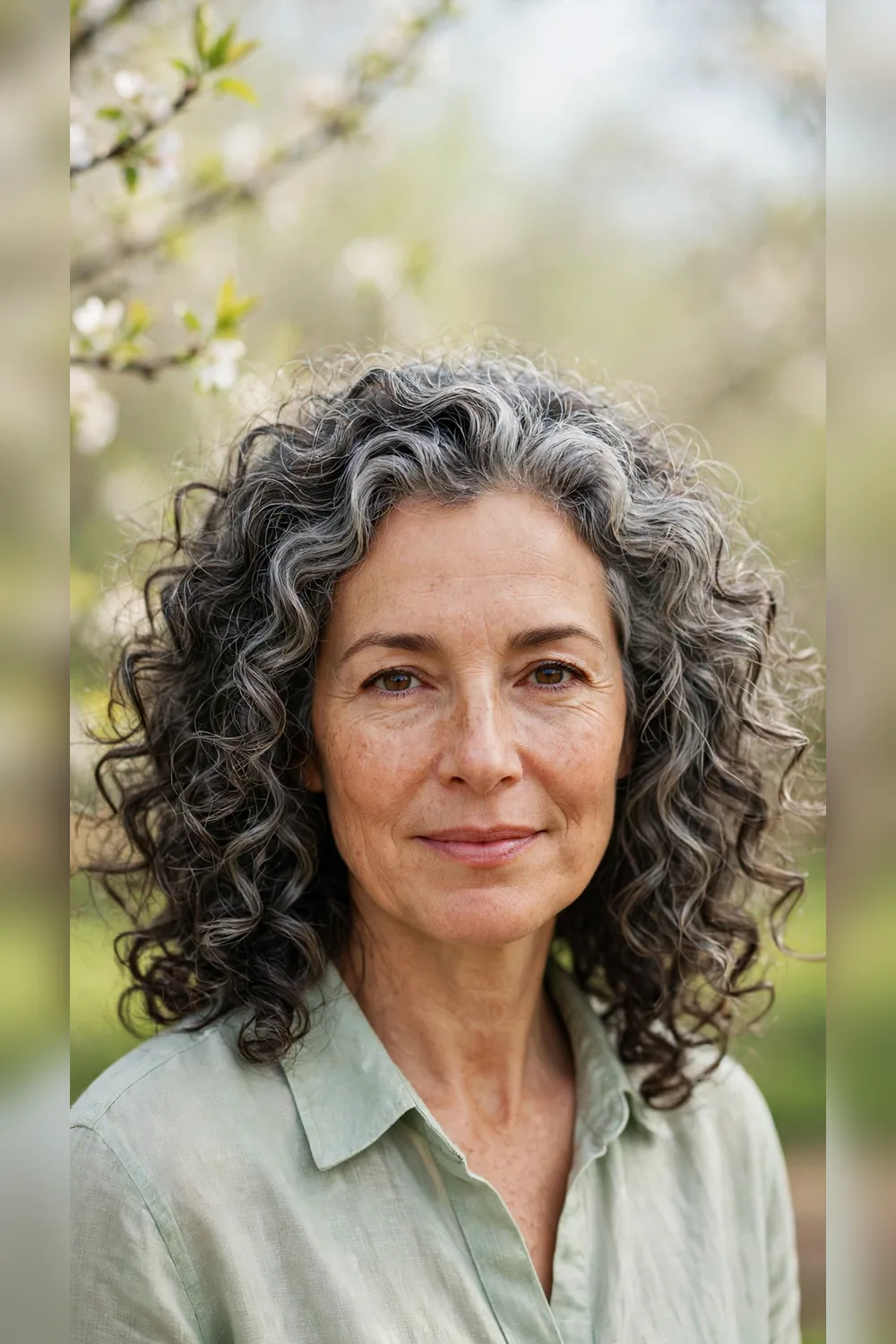 Grey Blending Hairstyles With a Curly Definition