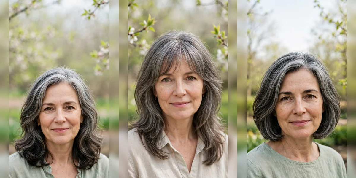 30 Grey Blending Hairstyles for Women Over 40 with Highlights That Soften Regrowth That Feel Fresh, Flattering and Easy to Wear