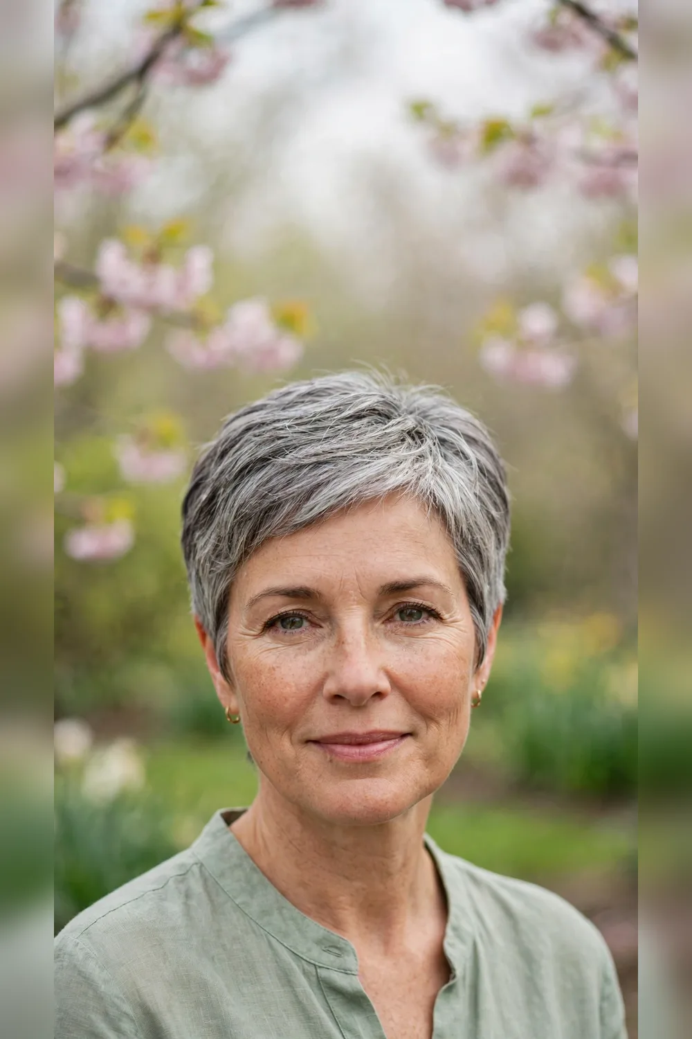 Grey Blending Hairstyles With a Short Back