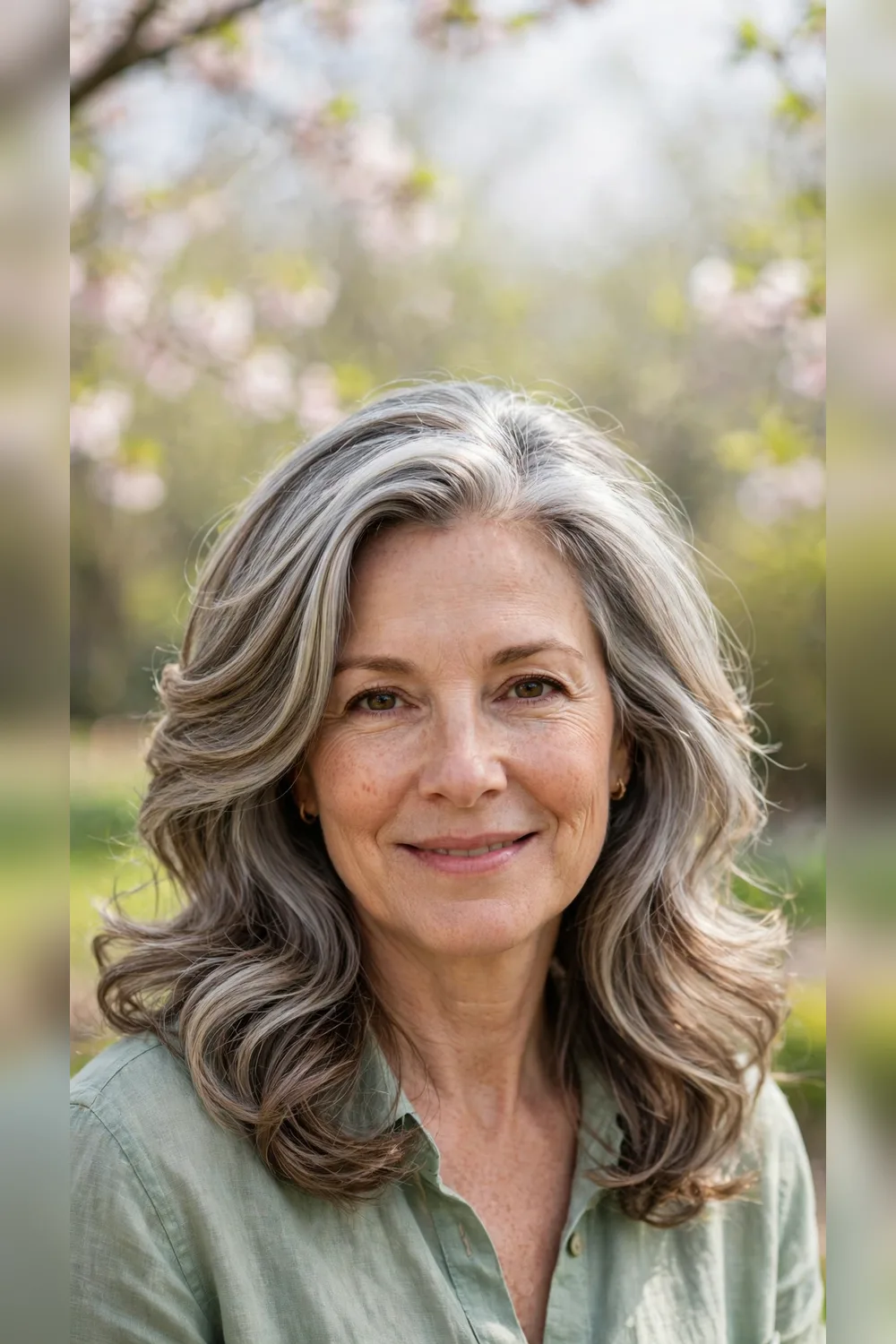 Grey Blending Hairstyles With a Polished Blowout