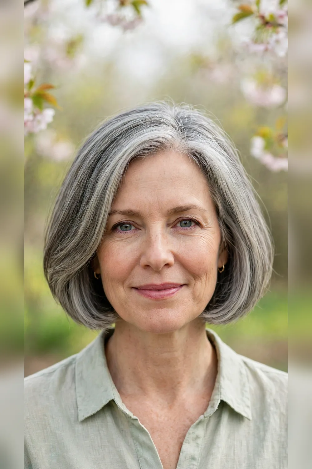 Grey Blending Hairstyles With a Bob Finish