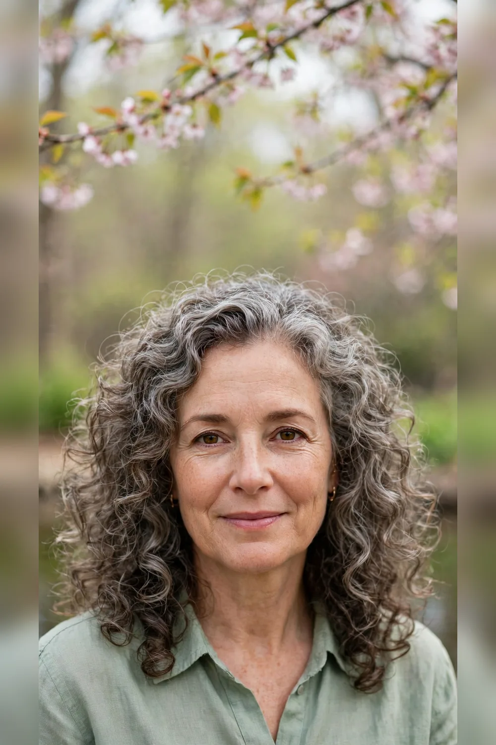 Grey Blending Hairstyles With Soft Curls