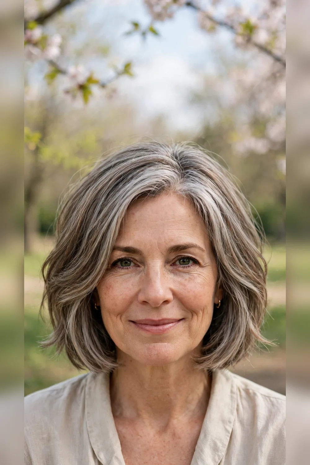 Grey Blending Hairstyles With a Layered Bob