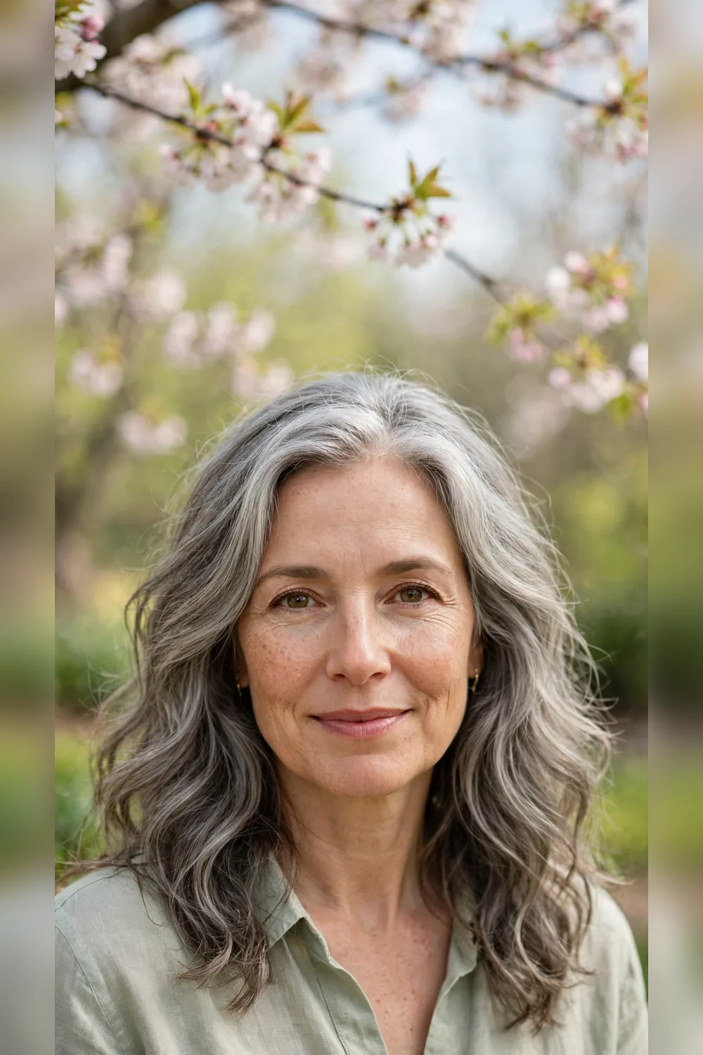 Grey Blending Hairstyles With Soft Waves