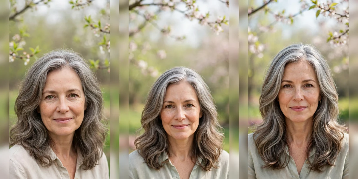 50 Grey Blending Hairstyles for Women Over 40 with Long Layers and Blended Silver That Feel Fresh, Flattering and Easy to Wear