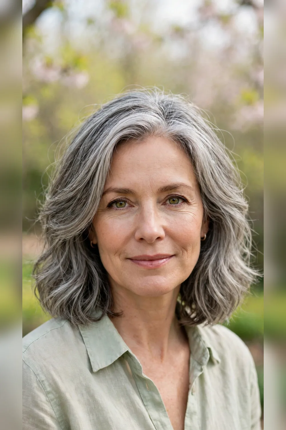 Grey Blending Hairstyles With a Lob Finish