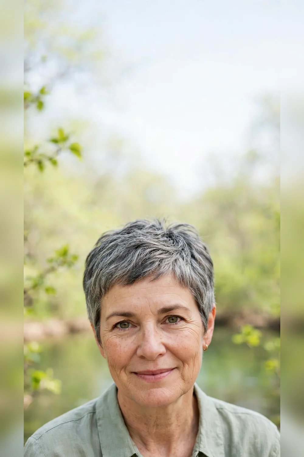 Grey Blending Hairstyles With a Pixie Crop