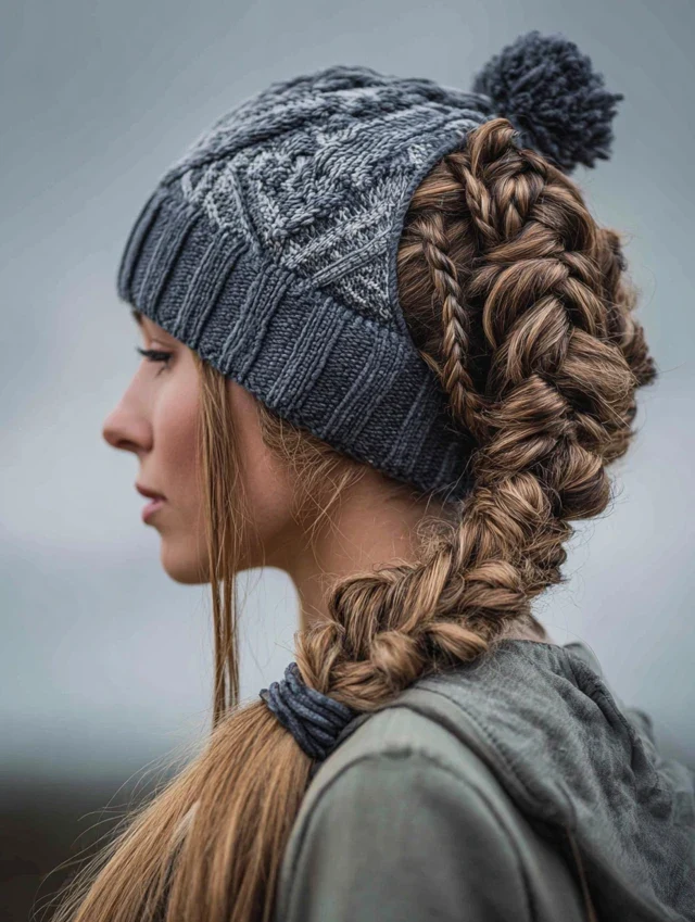 38 Hat Proof Braided Hairstyles for Cold Commutes with No Frizz - Idea 17
