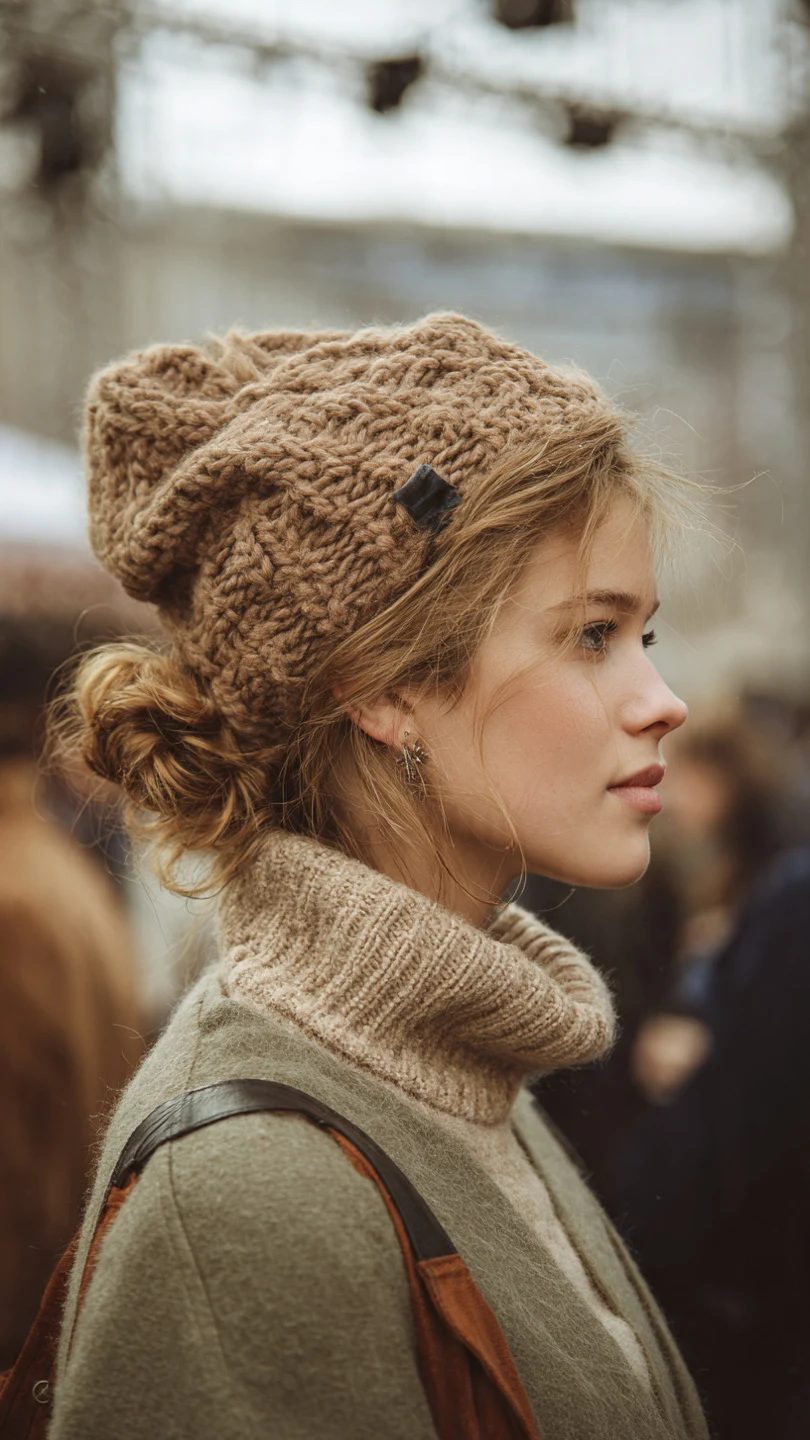 25 Hat Proof Low Bun Hairstyles That Survive a Winter Beanie 8 25 Hat Proof Low Bun Hairstyles That Survive a Winter Beanie - Idea 7 (original size)
