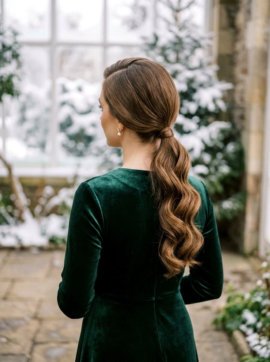 30 Hat Proof Low Ponytail Hairstyles for Winter Walks - Idea 4