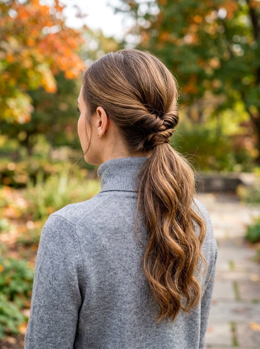 30 Hat Proof Low Ponytail Hairstyles for Winter Walks - Idea 23