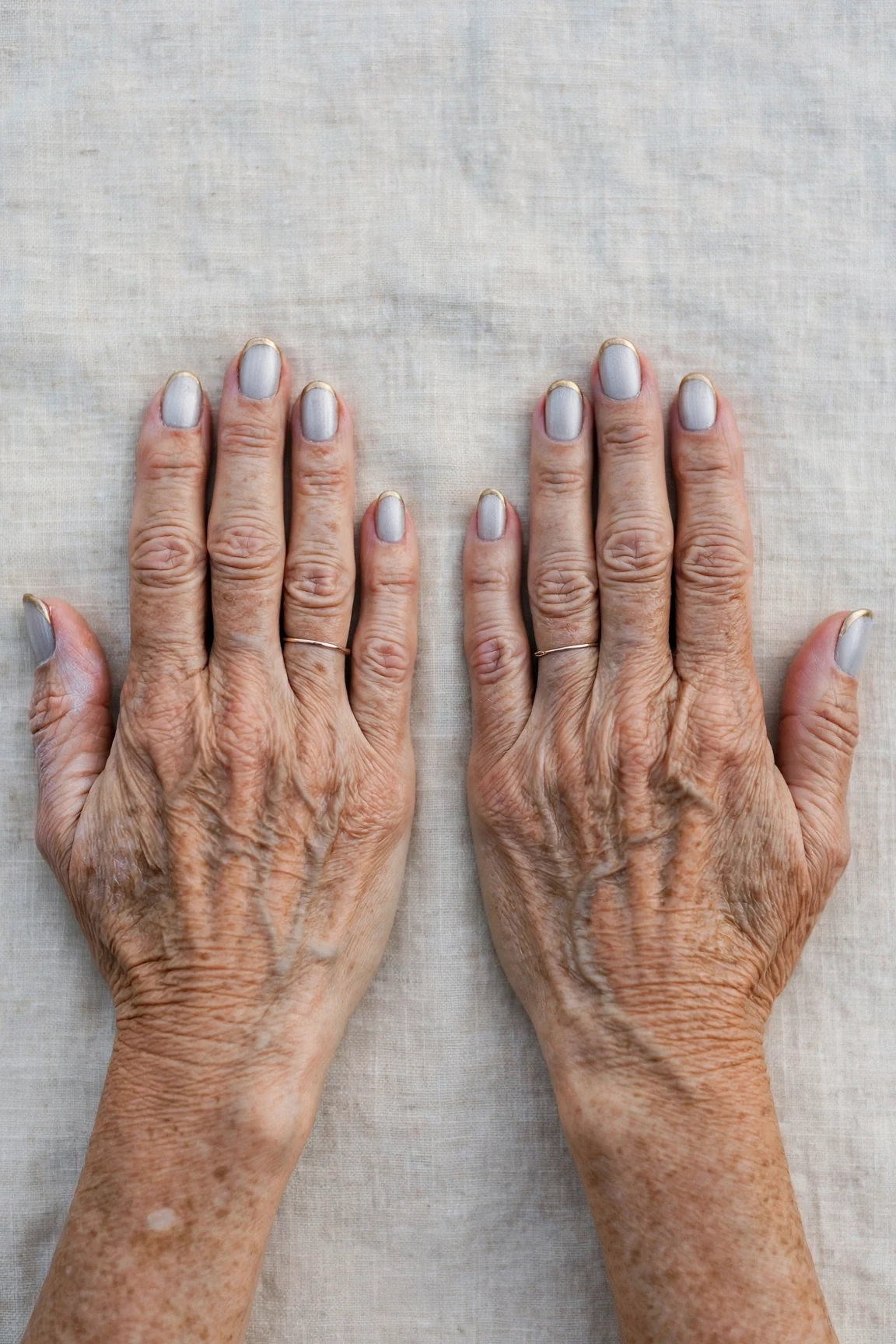 50 Icy Silver Frosted French Nails For Women Over 60 For New Year Celebrations That Are Chic, Warm and Elegant 15 Icy Silver Frosted French Nails with a soft matte finish and gold French tips