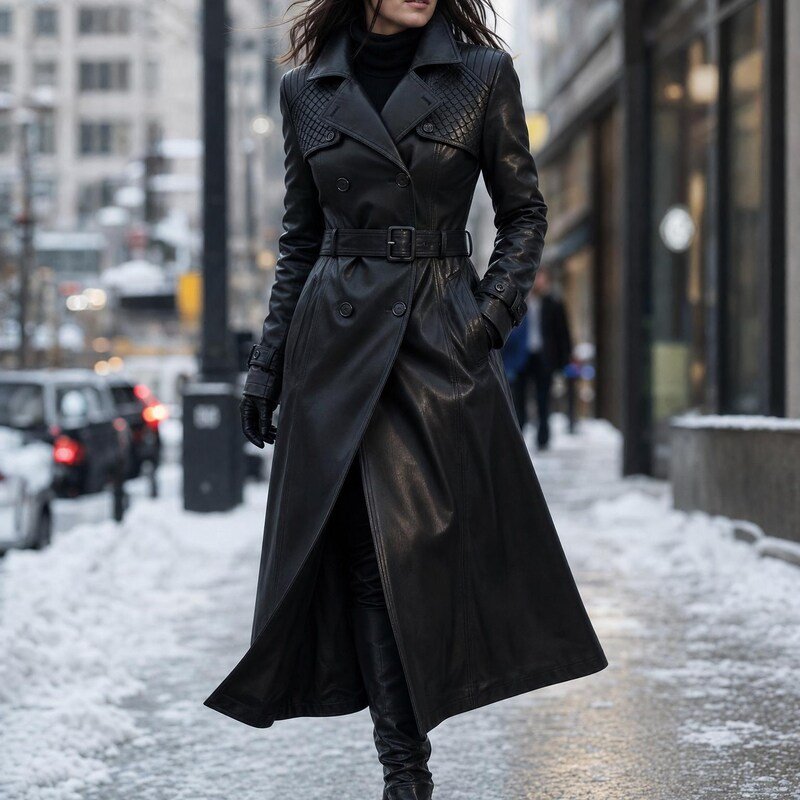 Leather glove coat outfit idea 12 original size