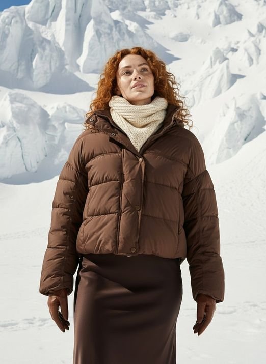 40 Leather Glove and Scarf Outfits for Cold Walks That Are Warm, Chic and Easy to Wear 40 Camel Puffer, Tan Leather Gloves and a Cream Scarf