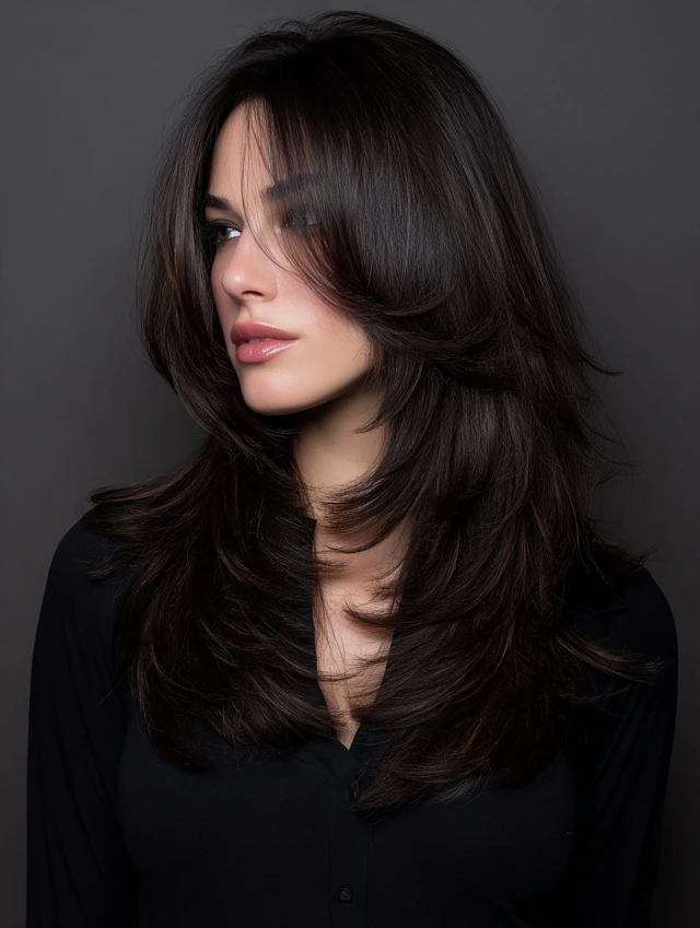 38 Long Glass Hair Hairstyles For Women In Their 30s With Straight Polished Lengths That Are Sleek, Shiny and Polished 27 Sleek Long Layers With A High Shine