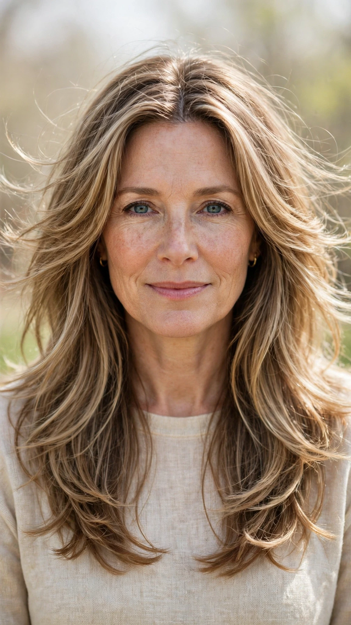 Long Layered Hairstyles For Spring With A Centre Part With Airy Feathered Movement, Subtle Internal Layers And A Fresh Salon Shine