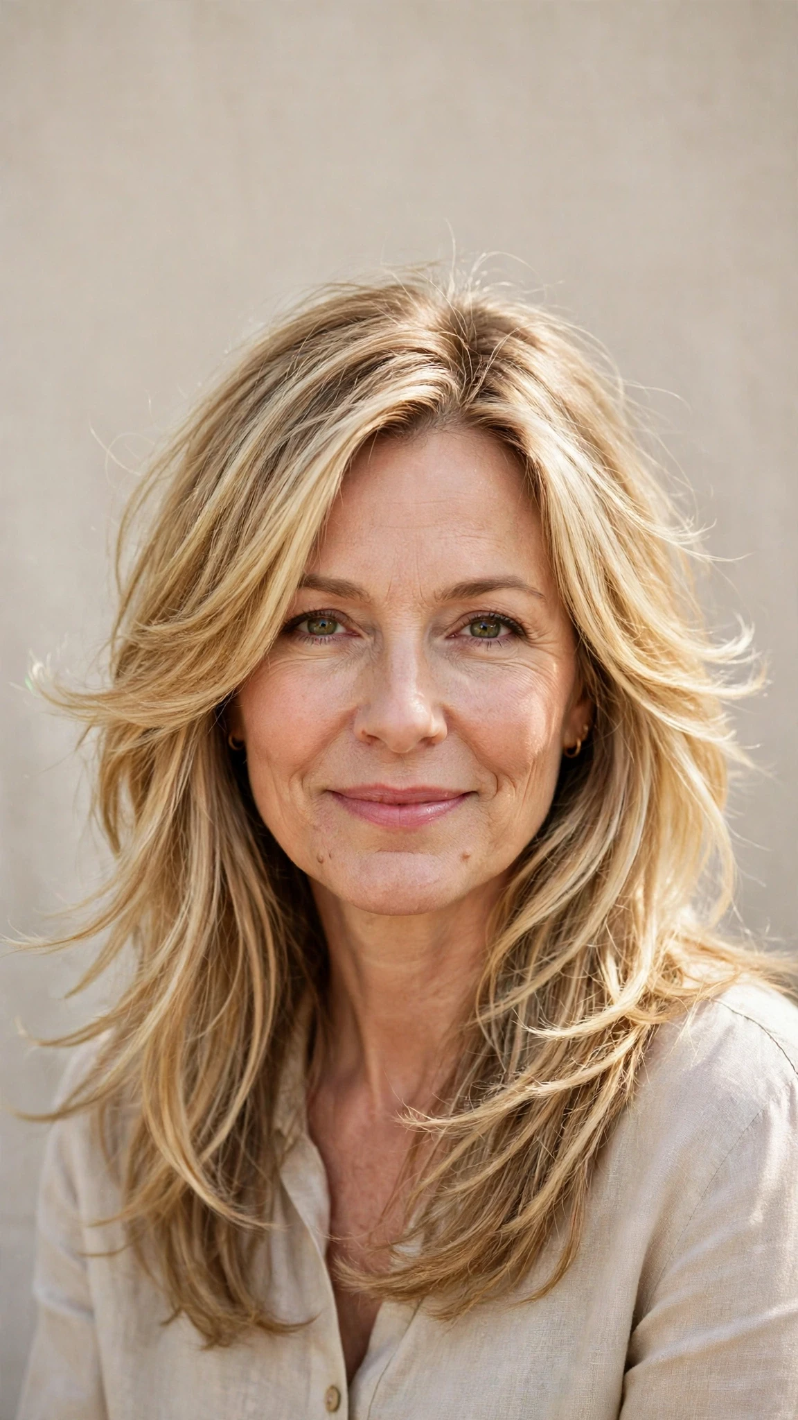 Long Layered Hairstyles For Spring With Face Framing Pieces With Airy Feathered Movement, Subtle Internal Layers And Honey Blonde Shine
