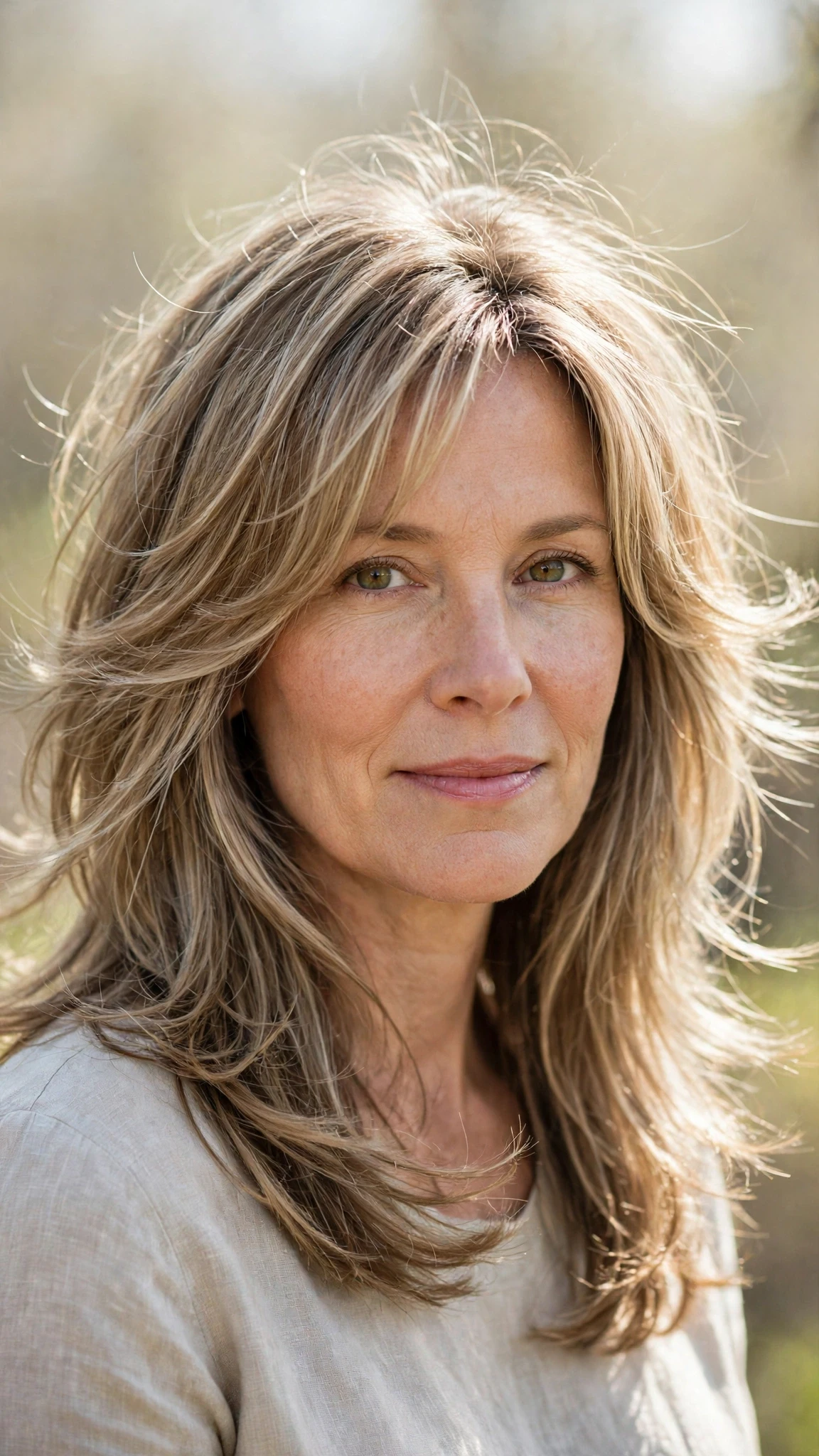 Long Layered Hairstyles For Spring With Face Framing Pieces With Airy Feathered Movement, Curtain Pieces And Sunlit Dimension
