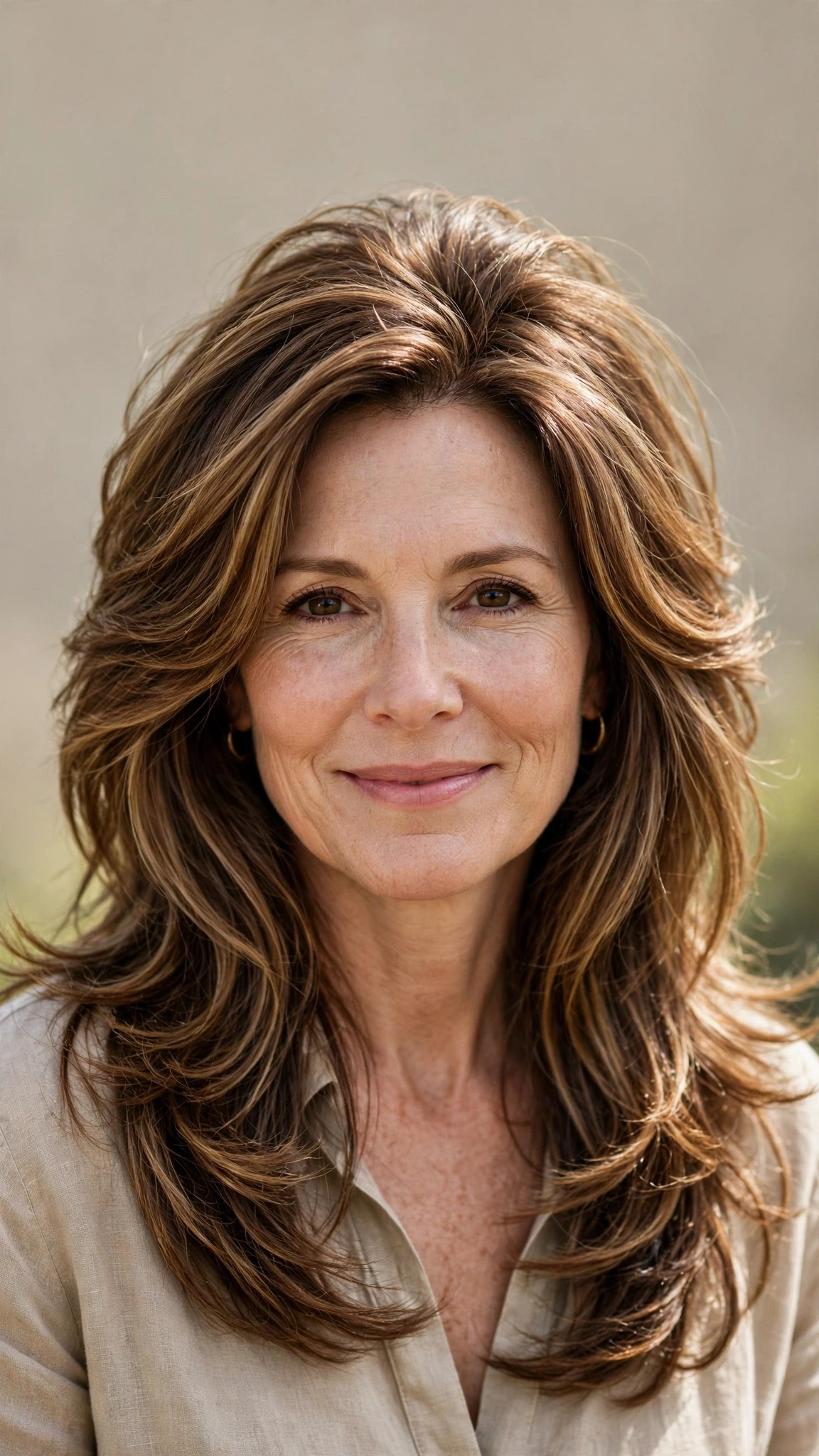 Long Layered Spring Hairstyles With Highlights And Shine With Bouncy Volume At The Roots, A Layered Shape That Moves And Natural Brunette Depth