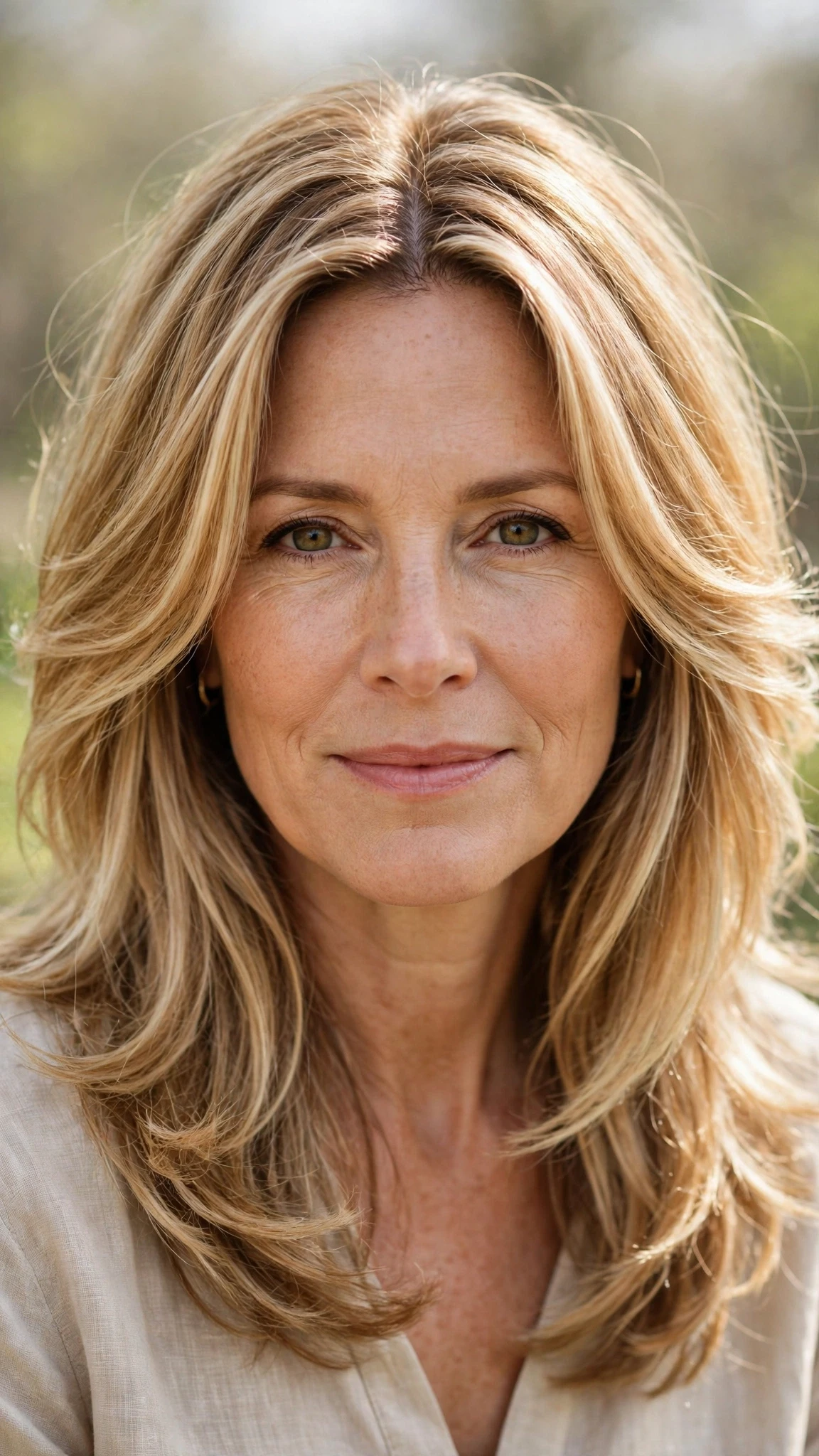 Long Layered Spring Hairstyles With Highlights And Shine With Airy Feathered Movement, A Centre Part With Soft Layers And Honey Blonde Shine