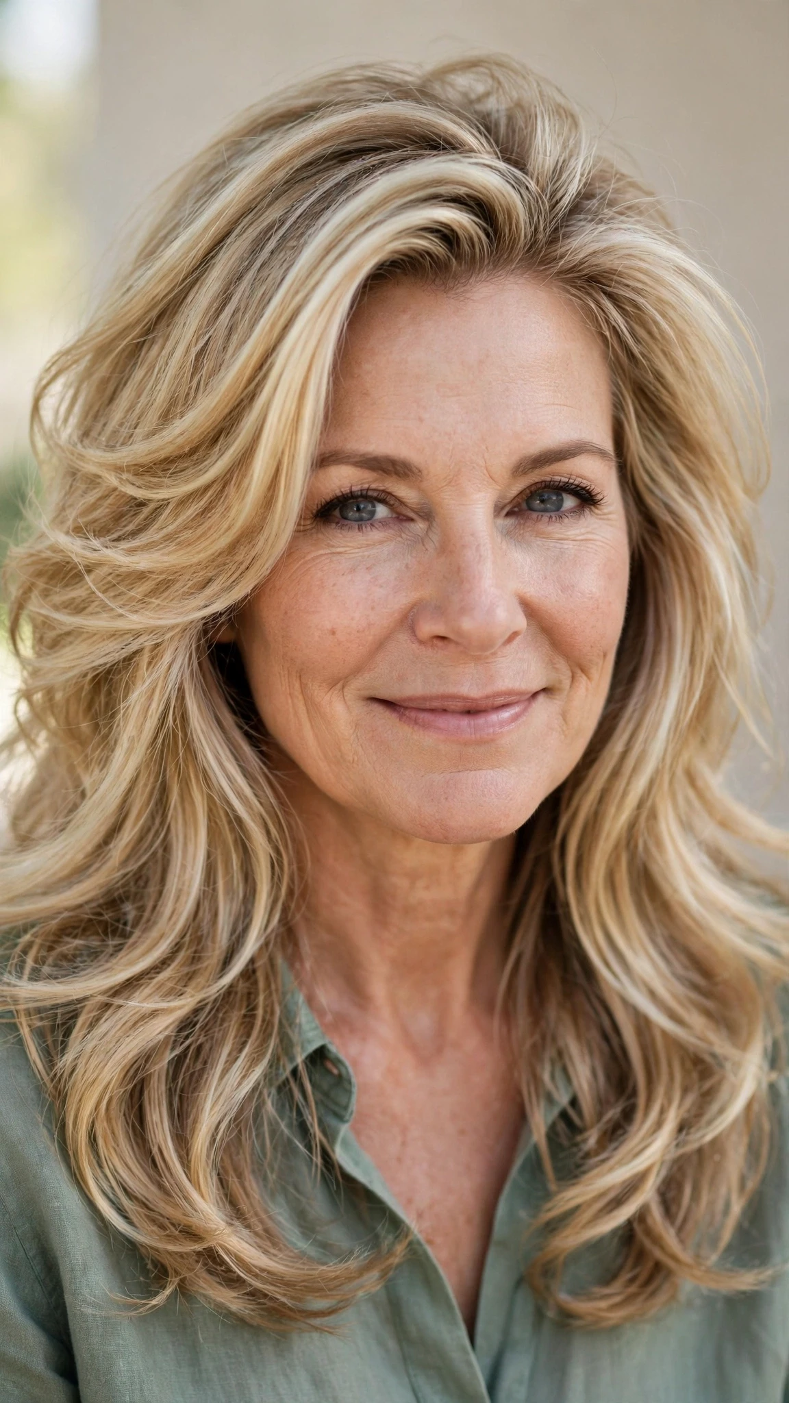 Long Layered Spring Hairstyles With Highlights And Shine With Bouncy Volume At The Roots, A Deep Side Part And Delicate Blonde Dimension