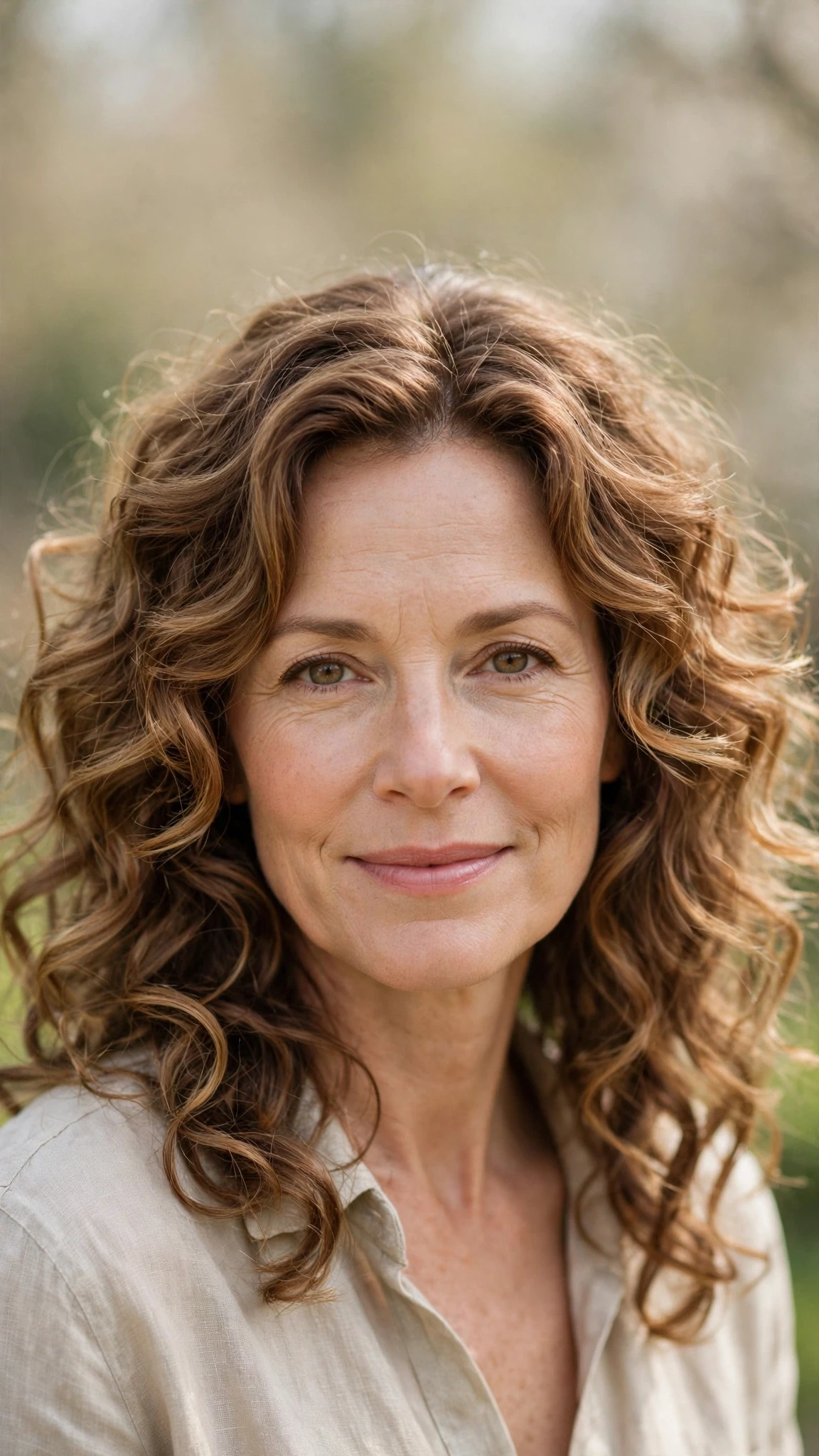 Long Layered Spring Hairstyles With Soft Movement With Loose Romantic Curls, Face-Framing Layers And Warm Caramel Tones