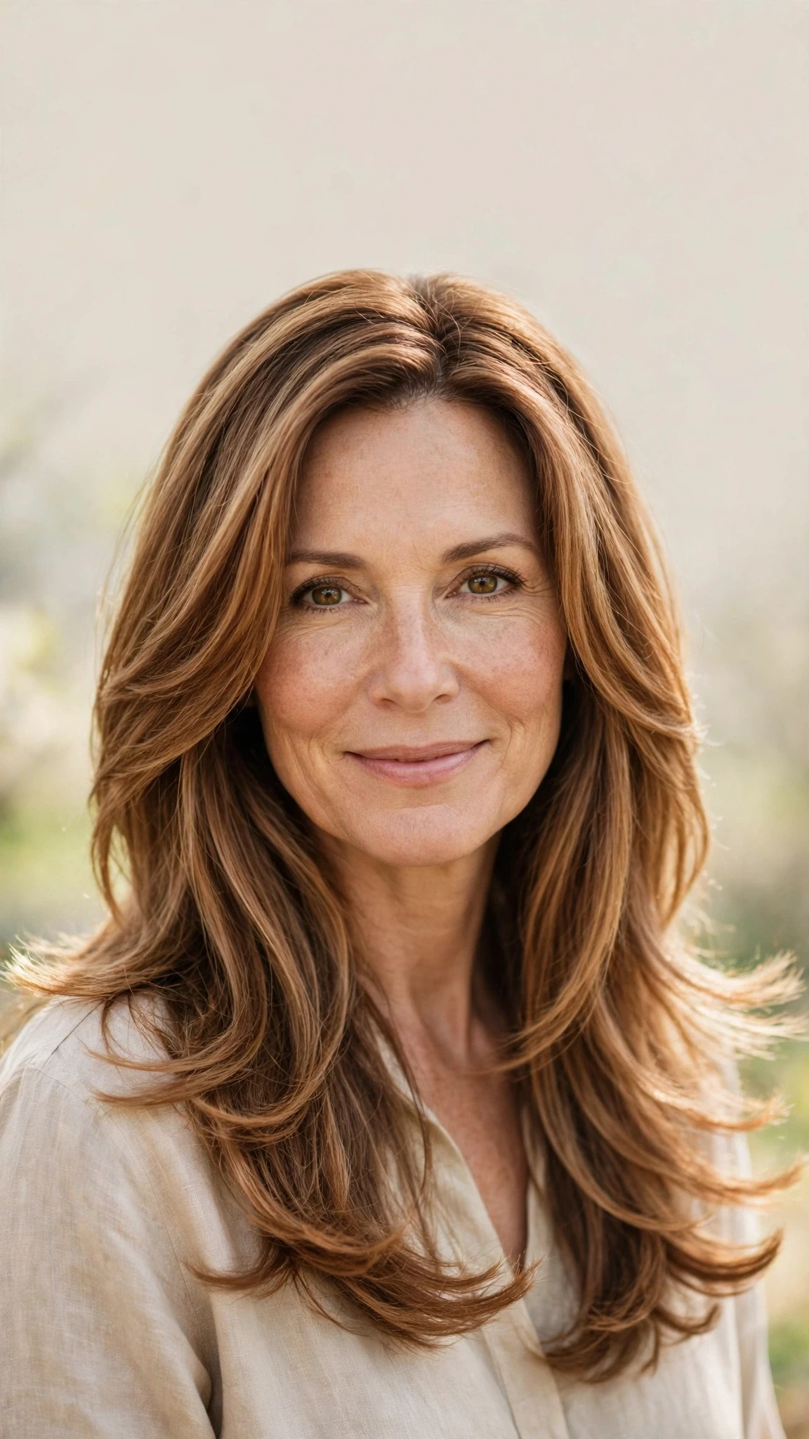 Long Layered Spring Hairstyles With Soft Movement With Soft Bends And Flicked Ends, Long Soft Layers And Warm Caramel Tones