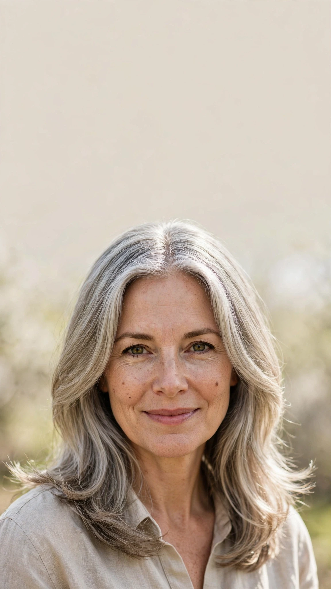 Long Layered Spring Hairstyles With Soft Movement With Soft Bends And Flicked Ends, A Centre Part With Soft Layers And Silver-Blended Brightness